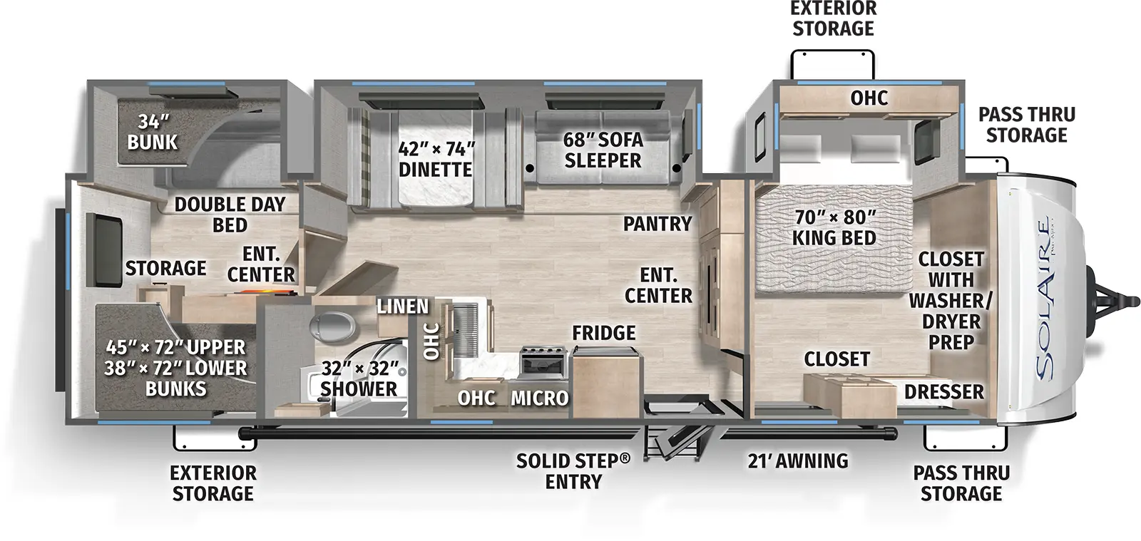 Solaire Ultra Lite 3200TSBH Floorplan